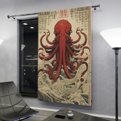 Asian Octopus - Window Curtains (1 Piece)